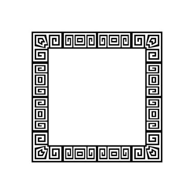Yunan anahtar sınır çerçevesi. Tipik Mısırlı, Suriyeli ve Yunan dürtüleri. Arap geometrik dokusu. İslam Sanatı. Soyut geometrik. Vektör ve illüstrasyon.