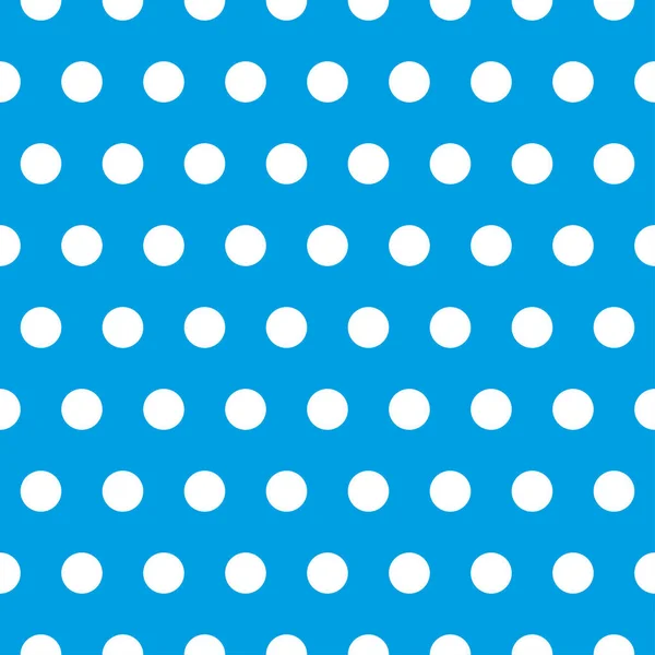 Weißer Polka Dot Nahtloser Retro Vektor Auf Blauem Hintergrund — Stockvektor