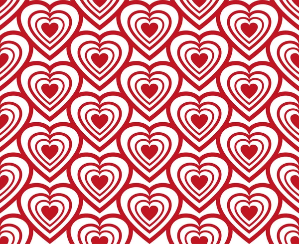 Red Heart Icon Seamless Background Heart Strokes Design Isolated White — Stock Vector