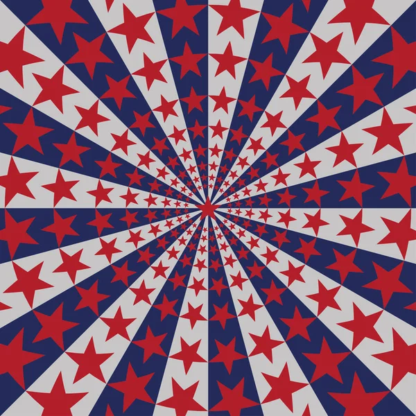 Bandera Americana Sunburst Fondo Con Estrellas Rayas Que Simbolizan Julio — Vector de stock