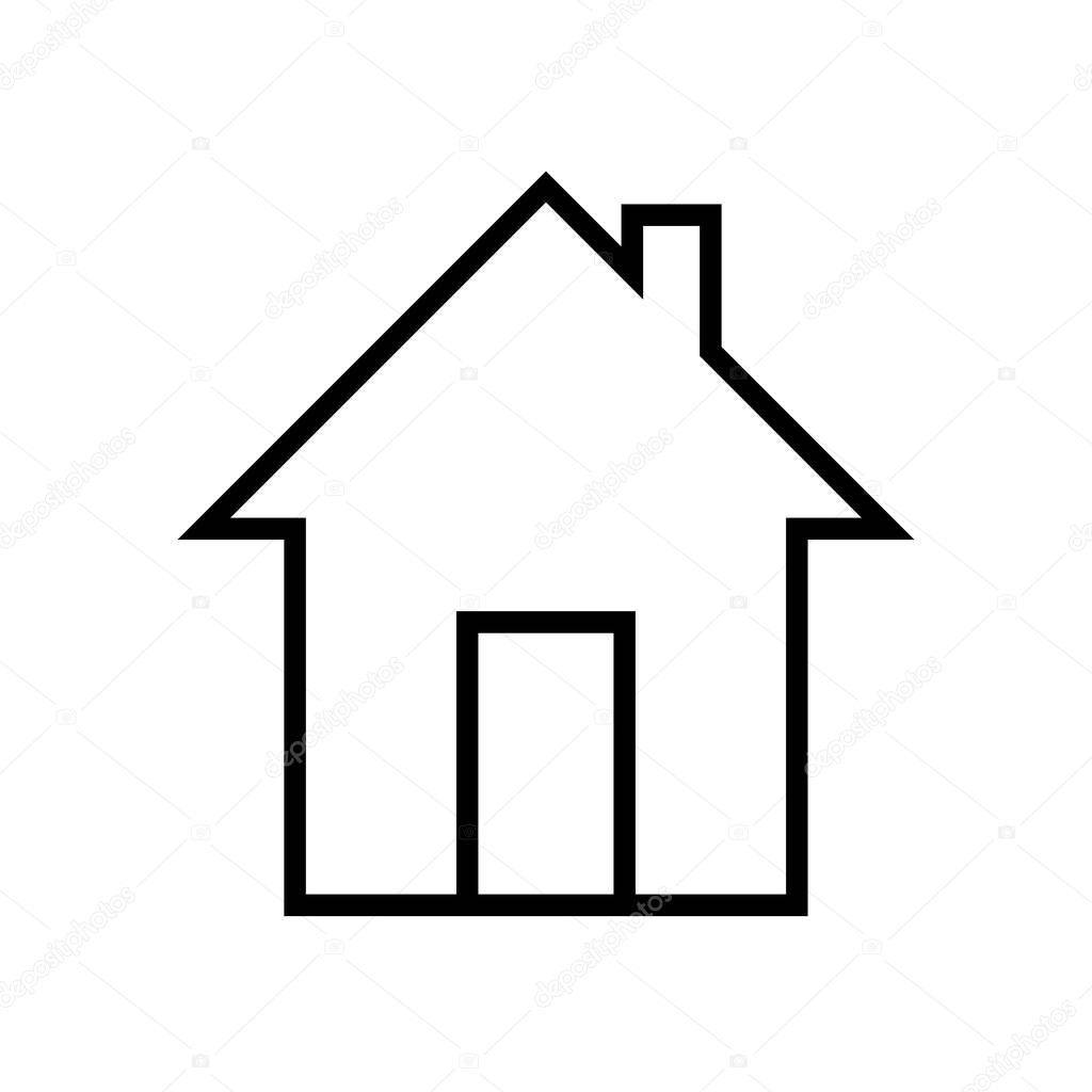 House with door icon vector simple flat symbol. Solid linear house logo