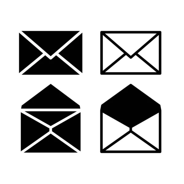 Email Icône Enveloppe Set Design Illustration Vectorielle Signe Message — Image vectorielle