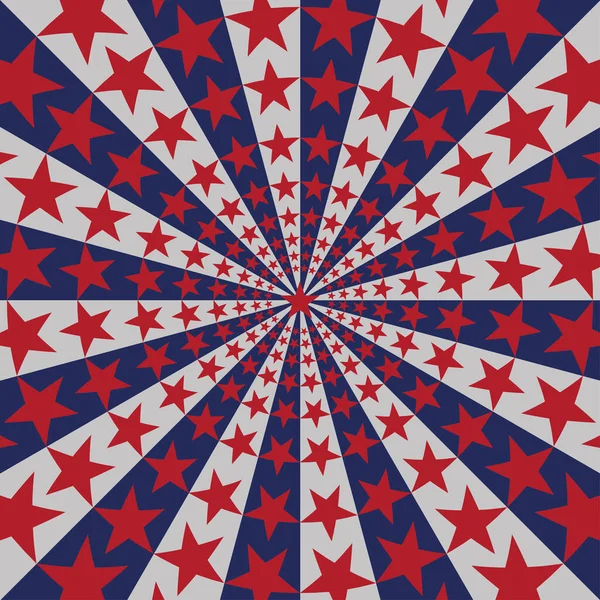 Amerikaanse Vlag Sunburst Achtergrond Met Sterren Strepen Symboliseren Juli Onafhankelijkheid — Stockvector