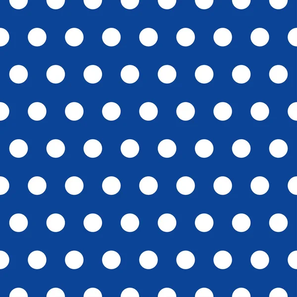 Λευκό Polka Dot Απρόσκοπτη Ρετρό Διάνυσμα Μπλε Φόντο Μοτίβο — Διανυσματικό Αρχείο