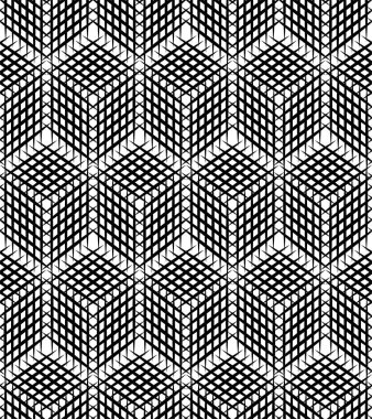 Soyut, pürüzsüz şehir binaları hacim çizgileri kare arkaplan. Yapısal izometrik yapı. Küplerden oluşan hacimli bir duvar. Çizgili katı poligonal yüzey. Vektör. 3B Görüntü