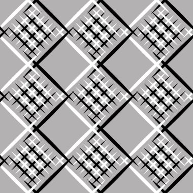 Çapraz çizgiler dikişsiz doku, vektör desenli arka plan. Tartan İskoç siyah beyaz dokusu