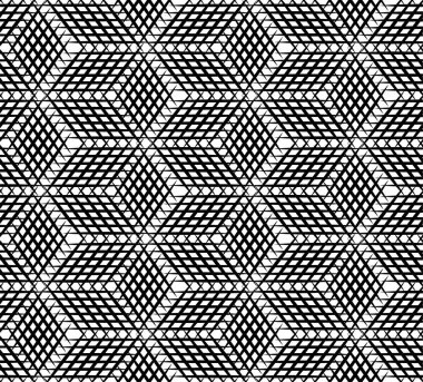 Soyut, pürüzsüz şehir binaları hacim çizgileri kare arkaplan. Yapısal izometrik yapı. Küplerden oluşan hacimli bir duvar. Çizgili katı poligonal yüzey. Vektör. 3B Görüntü