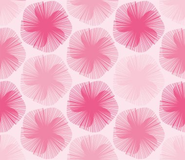 Sakura Japon tarzı pembe çiçek pürüzsüz desenli düz arkaplanda izole edilmiş. Japonya 'nın Kamon sembolleri. Bahar sembolü Vektör illüstrasyonu.