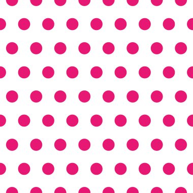 Pembe retro polka nokta kumaş deseni beyaz arkaplanda. Vektör