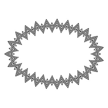 Amerikan yerlisi etnik oval sınır çerçevesi. Vektör