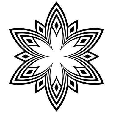 Amerikan sembolü yerli etnik çiçek işareti. Geleneksel Aztek ve Meksika totemi desenleri.