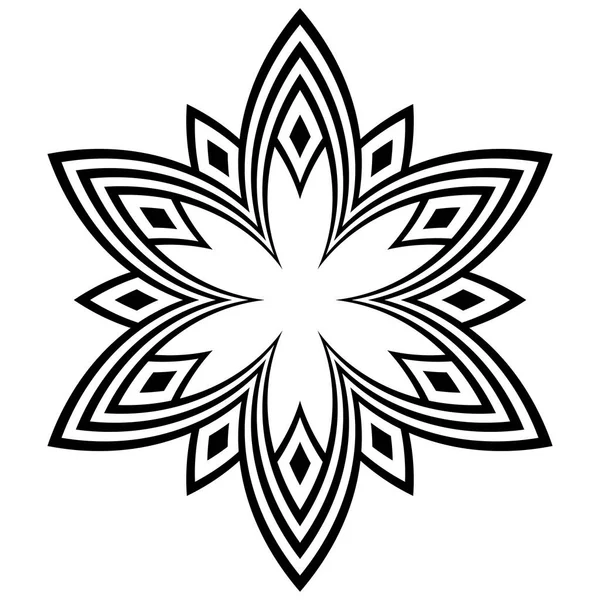 アメリカのシンボル先住民族の花のサイン 伝統的なアステカとメキシコのトーテムパターン — ストックベクタ