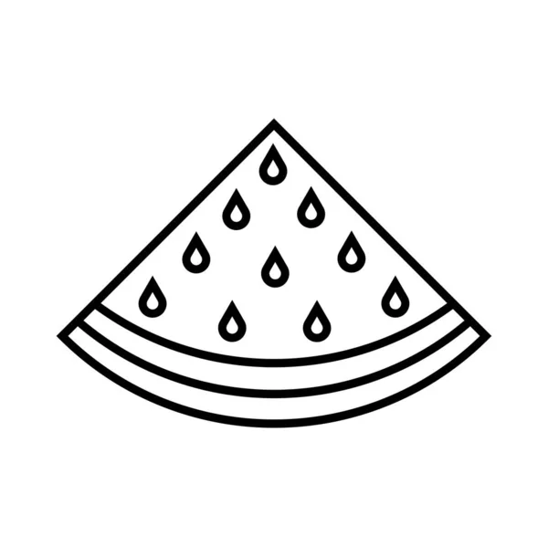 西瓜标志片，线形黑色矢量 — 图库矢量图片