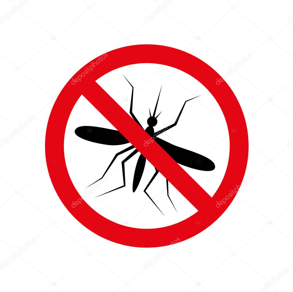 No Mosquito Icon red round circle warning sign