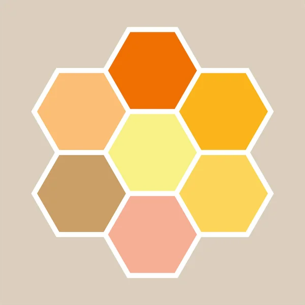Bienenwaben Zeichen Logo, Kunst Honig Ikone Textur — Stockvektor