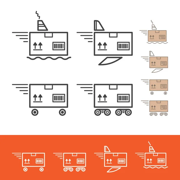 Servizio di consegna set di icone lineari vettoriali — Vettoriale Stock