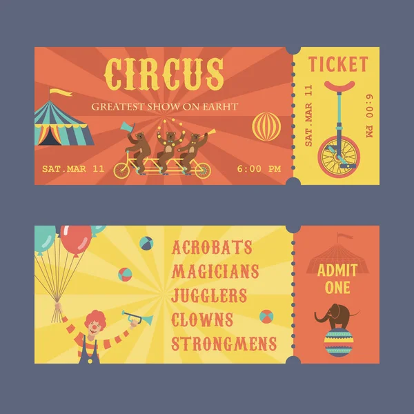 Billets vectoriels de cirque — Image vectorielle