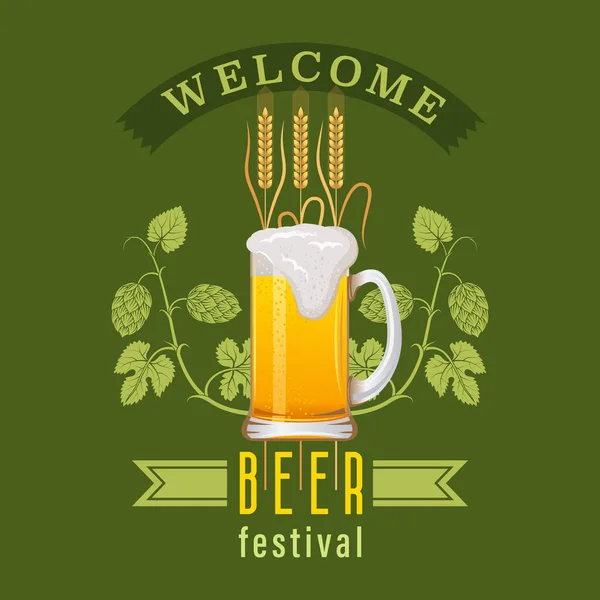 Emblema del festival de la cerveza — Archivo Imágenes Vectoriales