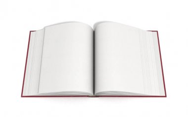 Beyaz arka plan üzerine açık kitap 3d render