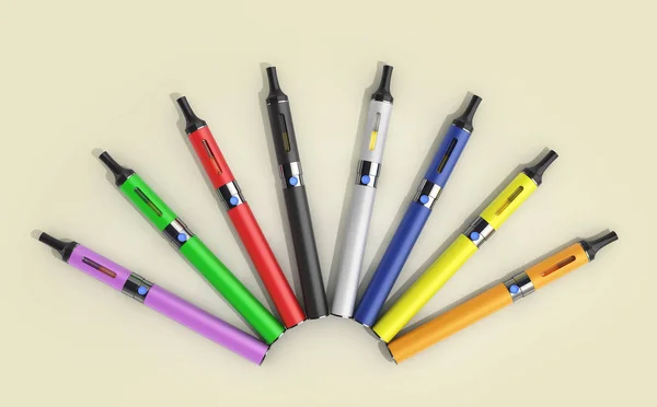 E-cigaretts 그라데이션에 무연 담배 3d 렌더링 장치 — 스톡 사진