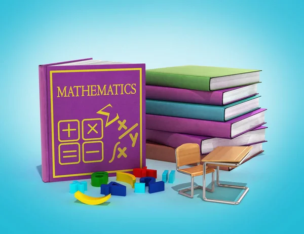 Σχολικά βιβλία με μαθηματικά 3d καθιστούν σε κλίση — Φωτογραφία Αρχείου