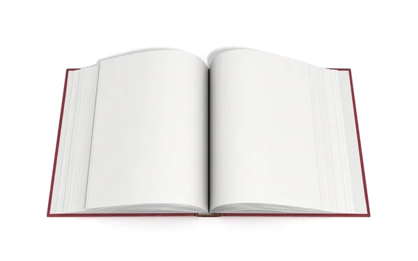 Libro aperto rendering 3d su sfondo bianco — Foto Stock