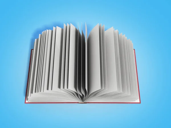 Offenes Buch 3D-Rendering auf Farbverlauf-Hintergrund — Stockfoto