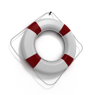 Lifebuoy 3d render beyaz bir arka plan üzerinde