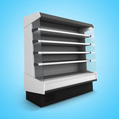 Vitrin soğutma degrade backgr üzerinde aydınlatmalı Önden Görünüm