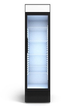 İçki ekran buzdolabı 3d render beyaz