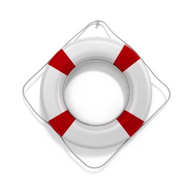 Lifebuoy 3d render beyaz bir arka plan üzerinde
