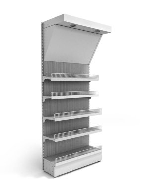 Beyaz boş boş vitrin beyaz 3d render