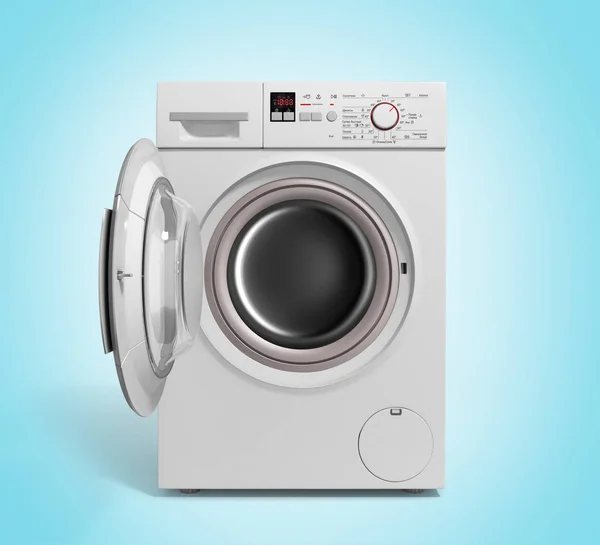Máquina de lavar roupa em fundo gradiente ilustração 3D — Fotografia de Stock