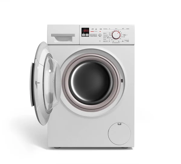 Washing machine on white background 3D illustration — Stock Photo, Image