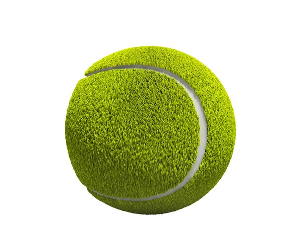 Тенісний м'яч 3d візуалізації ізольовано на білому тлі без шадо — стокове фото