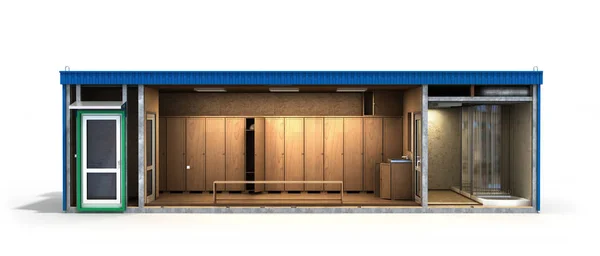 Gran edificio de contenedores para los trabajadores en un corte con un relleno interior —  Fotos de Stock