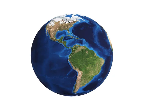 Planeta Tierra en blanco 3d ilustración — Foto de Stock