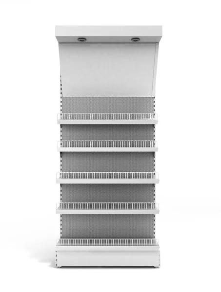 Blanco en blanco vacío escaparate 3d renderizado en blanco — Foto de Stock