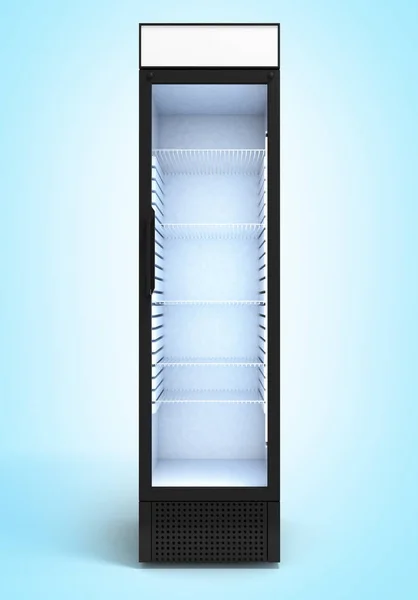 Display koelkast 3d render drinken op helling — Stockfoto