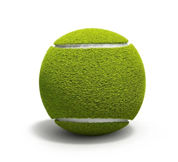 孤立的没有阴影的白色背景上的网球球 3d 渲染 — 图库照片