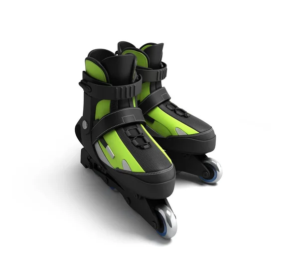 Inline rullarna skridskor 3d render isolerad på vit — Stockfoto