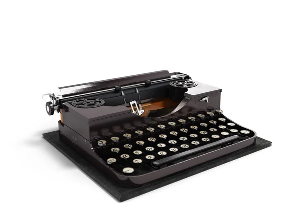 Retro rusty typewriter 3d render isolated on white background — Stock Photo, Image