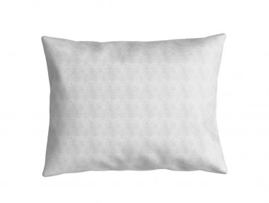 Beyaz arka plan üzerinde beyaz klasik yastık 3d render