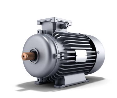 elektrik motoru jeneratör 3d resimde beyaz bir arka plan üzerinde