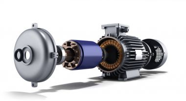 elektrik motoru sökülüp devlet 3d çizimde bir beyaz 