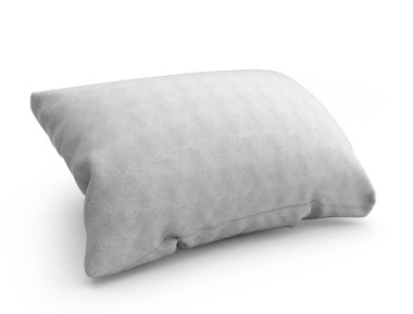 Klasik beyaz dikdörtgen yastık 3d çizim üzerinde beyaz backgro