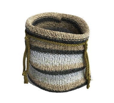 Küçük çanta 3d resimde beyaz örgü el yapımı el sanatları 