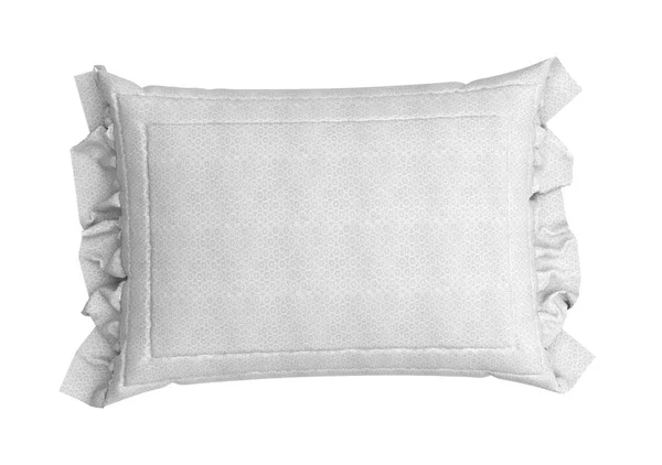 Close up van een witte pillow 3d render op witte achtergrond — Stockfoto