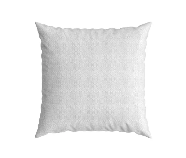 Close up van een witte vierkante pillow 3d render op witte achtergrond — Stockfoto