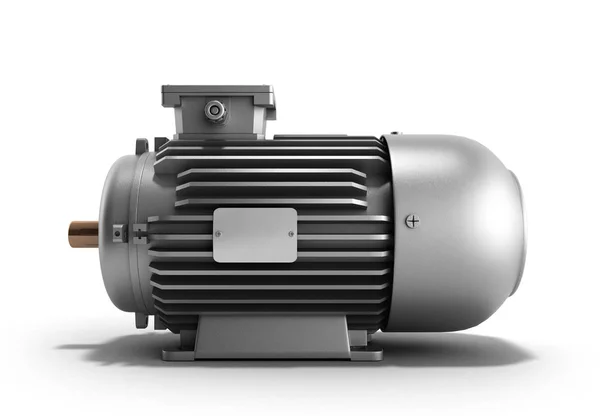 Electric motor, 3D rendering black and white isolated on white Stock  Illustration